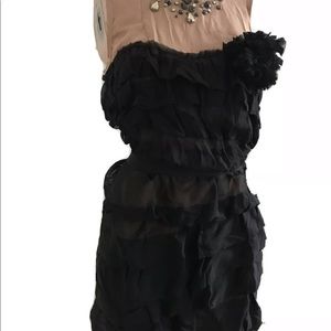 Lanvin two tone embellished chiffon dress